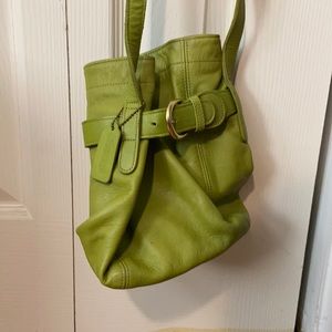 Green crossbody Coach